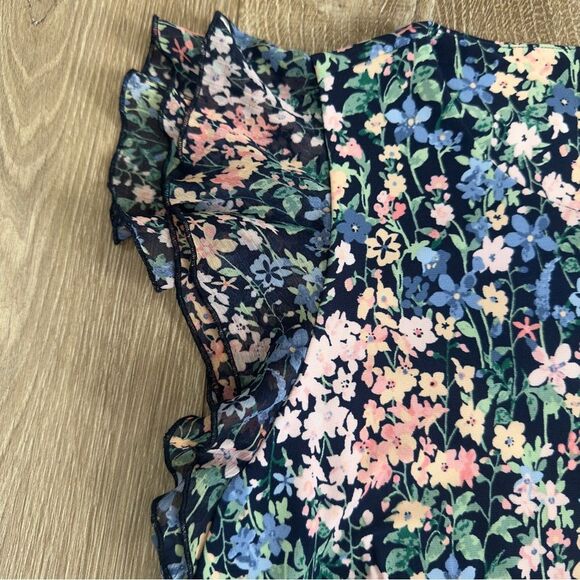 Tommy Hilfiger Size 10 Floral Printed Flutter Sleeve Tiered Ruffle Trim Dress - Picture 5 of 13